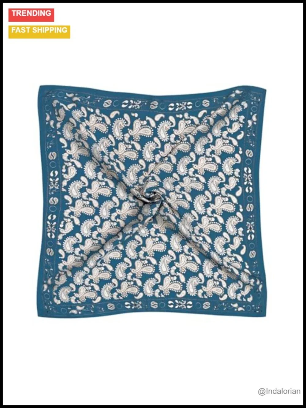 Paisley Satin Head Scarf Silk-Like Hair Scarf Vintage Bandana Large Square